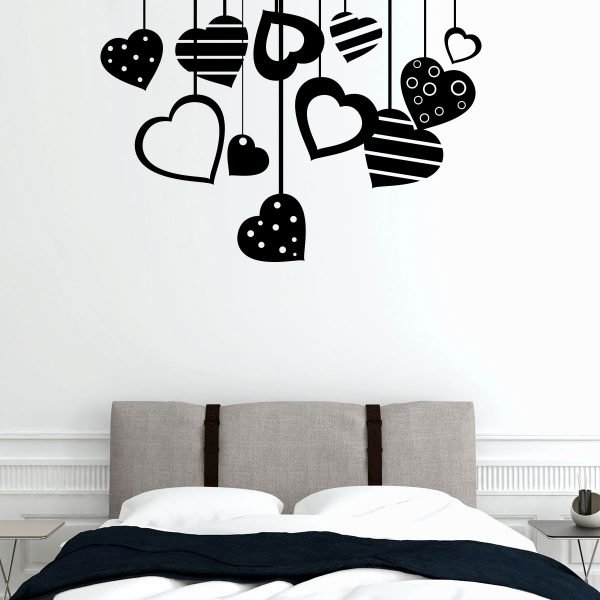 Wall decal Hanging hearts
