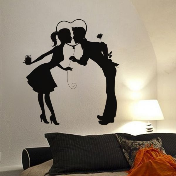 Wall decal Couple exchanging gifts