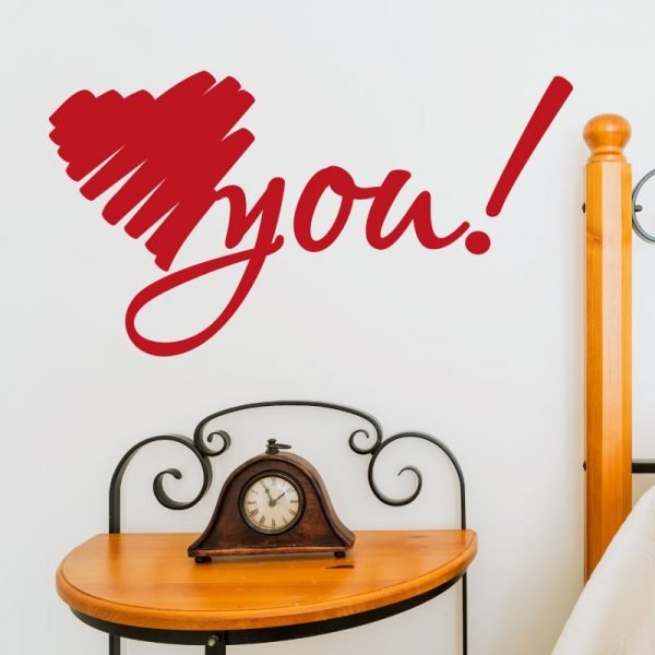 Wall decal colorful heart you - decoration