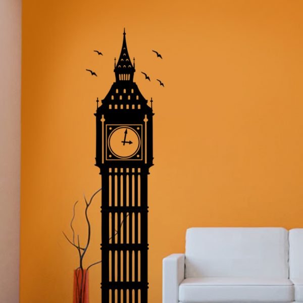 Birds flying over Big Ben