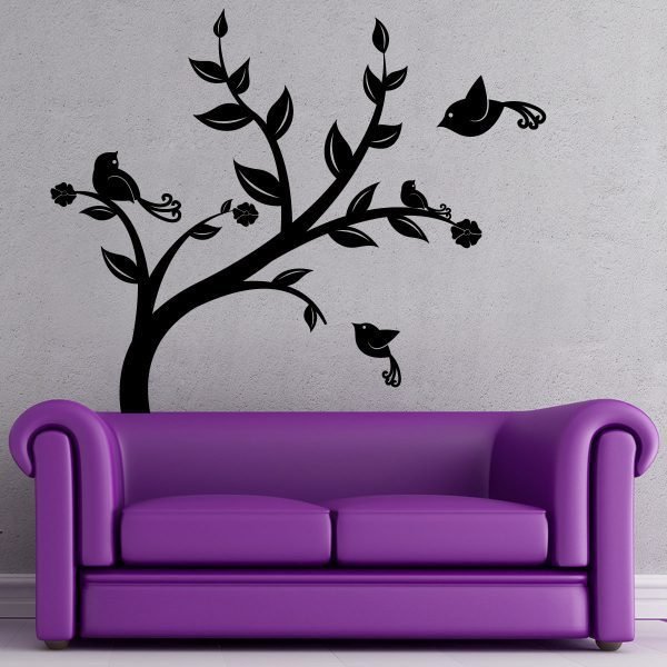 Wall decal Birds flying over a tree