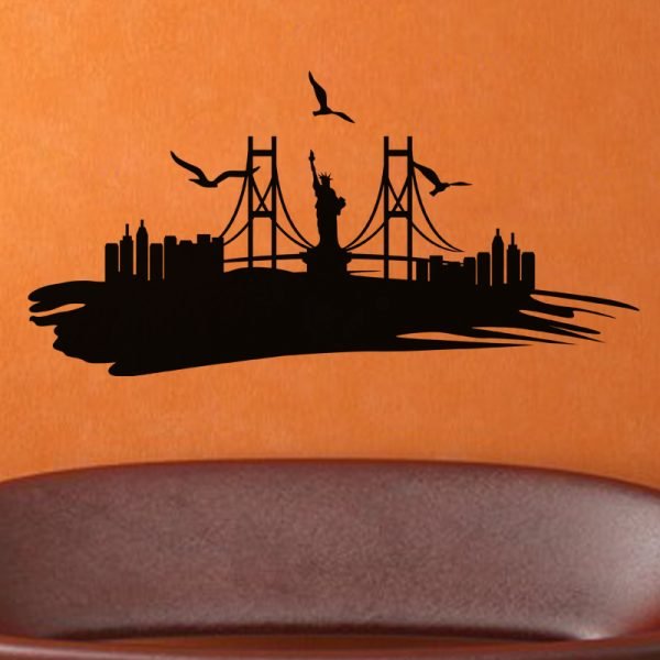 Wall decal Birds flying over New York