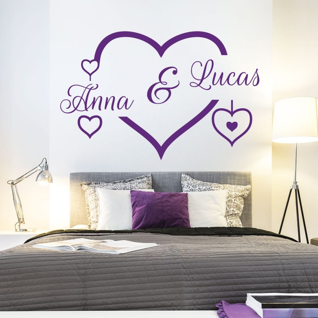 Hearts couple Wall decals Names