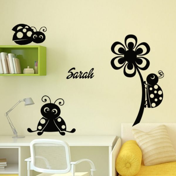 Lovely ladybirds Wall decal Customizable Names