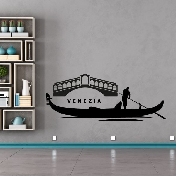 Wall decal Venice gondola with bridge