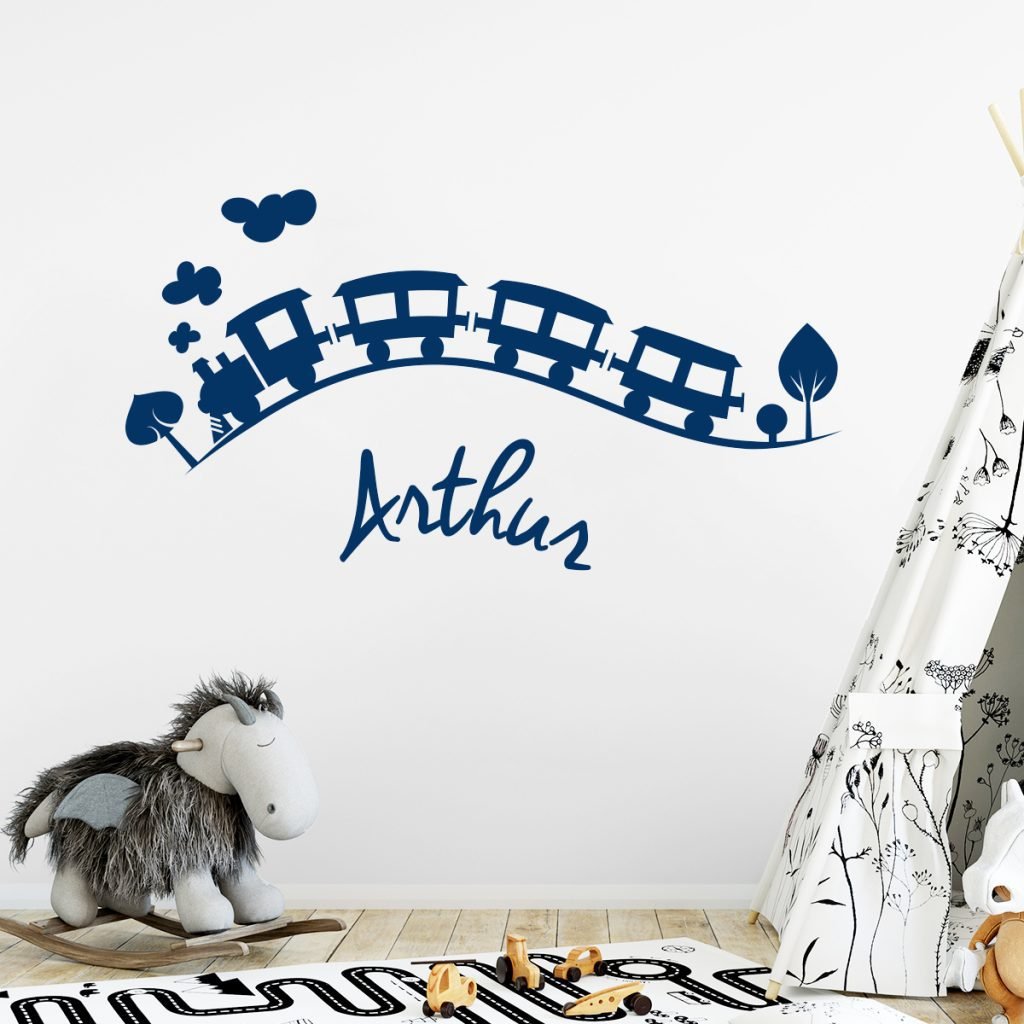 Children’s train Wall decal Customizable Names | MADASOUQ.com