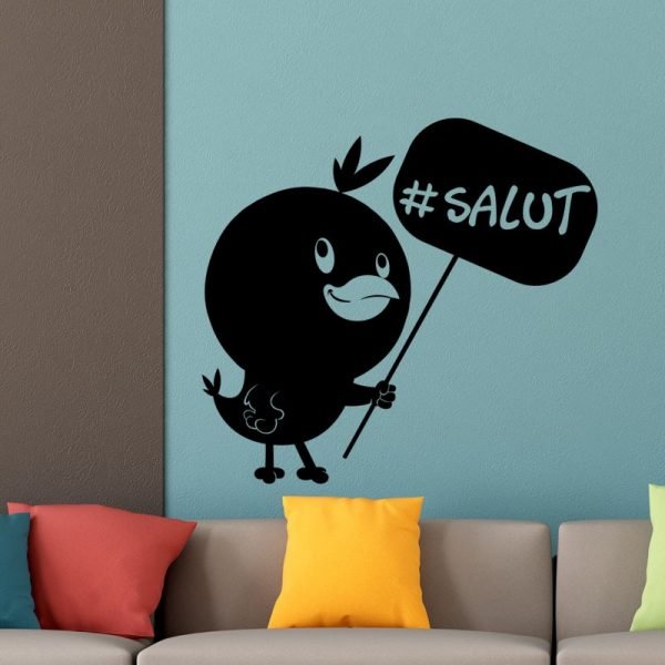 Wall decal Silhouette little bird that greets