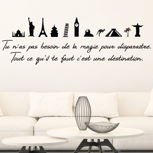 Quote wall decal ce qu'il te faut c'est une destination_ decoration
