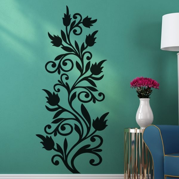 Wall decal Design plant with flowers