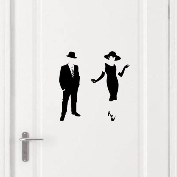 Wall decal Elegant silhouette of man and woman