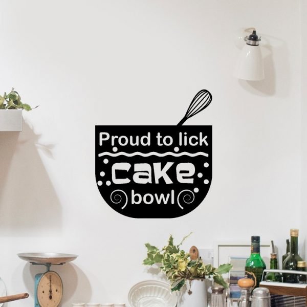 Wall decal kitchen Proud to lick cake bowl