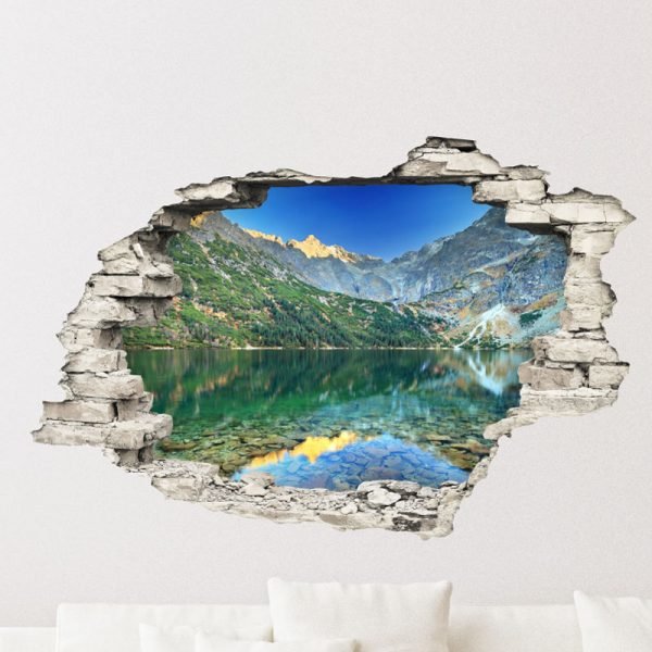 3D Mountain, Forest And Lake Wall Sticker