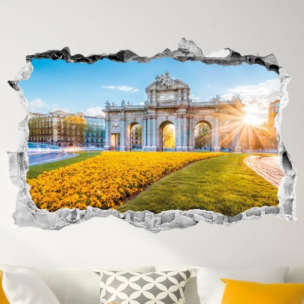 3D Wall decal Landscape the gate of Alcala in Madrid