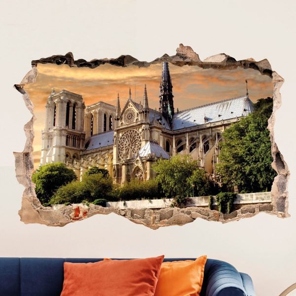3D Wall decal Landscape Notre dame de Paris seen from the Seine