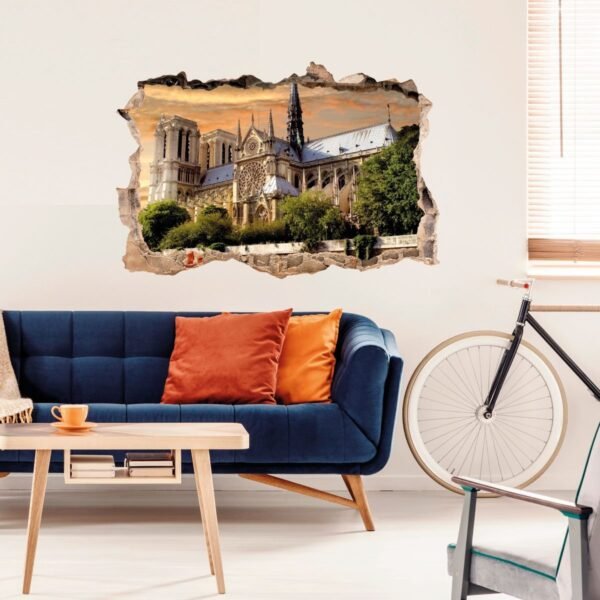 3D Wall decal Landscape Notre dame de Paris seen from the Seine