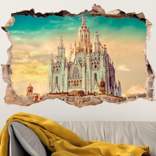 3D Wall decal Landscape Temple of the Sacred Heart Barcelona