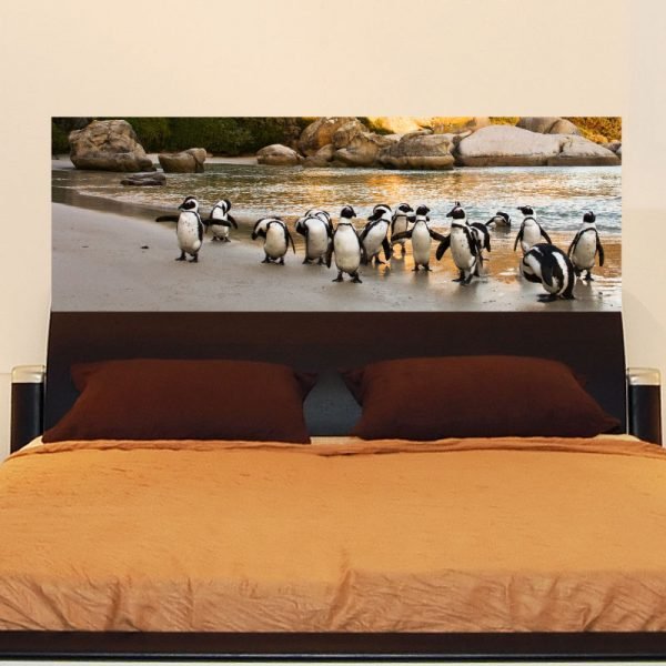 3D Wall decal bedhead Design Penguin in a lake